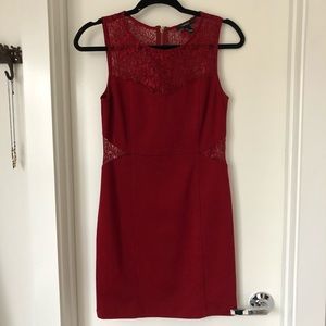Large red lacy dress